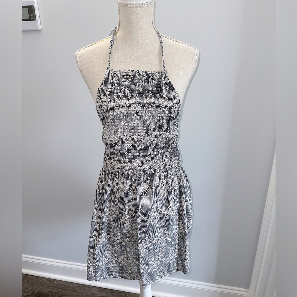 Gingham & floral Zara halter dress